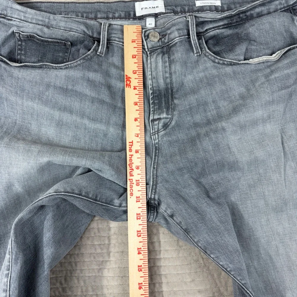 FRAME L'Homme Skinny Jeans Mens 40 Gray Faded‎ Slim Fit Denim Pants